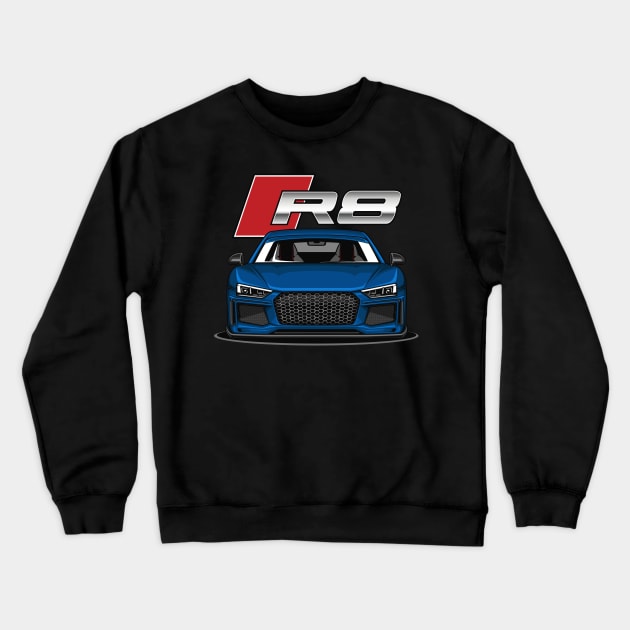 R8 V10 Performance (Scuba Blue) Crewneck Sweatshirt by Jiooji Project